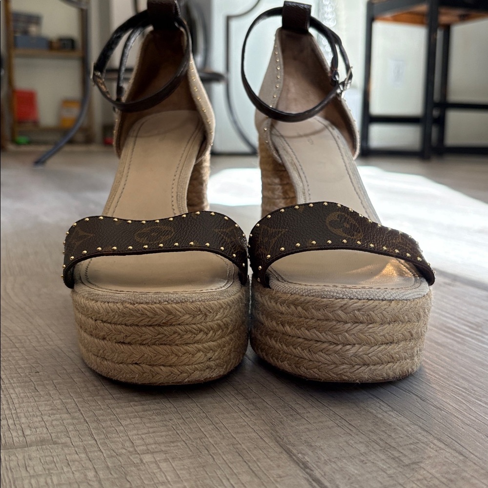 Louis Vuitton Espadrille Wedge Sandals - Picture 9 of 10